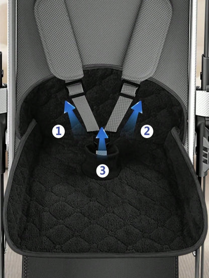 Non-Slip Baby Stroller Seat Liner, Absorbent Washable With Safety Belt Holes, Universal Folding Toddler Seat Cushion, Suitable For Strollers, High Chairs, Car Safety Seats