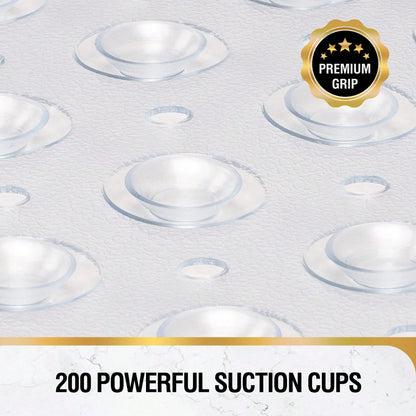 Non Slip Bath Mat For Tub 40x16 Inch Extra Long, Blue Clear Black Shower Mat With Strong Suction Cups And Quick Dry Drain Holes, Machine Washable Bathtub Mat For Bathroom Floor And Shower Base, Soft P