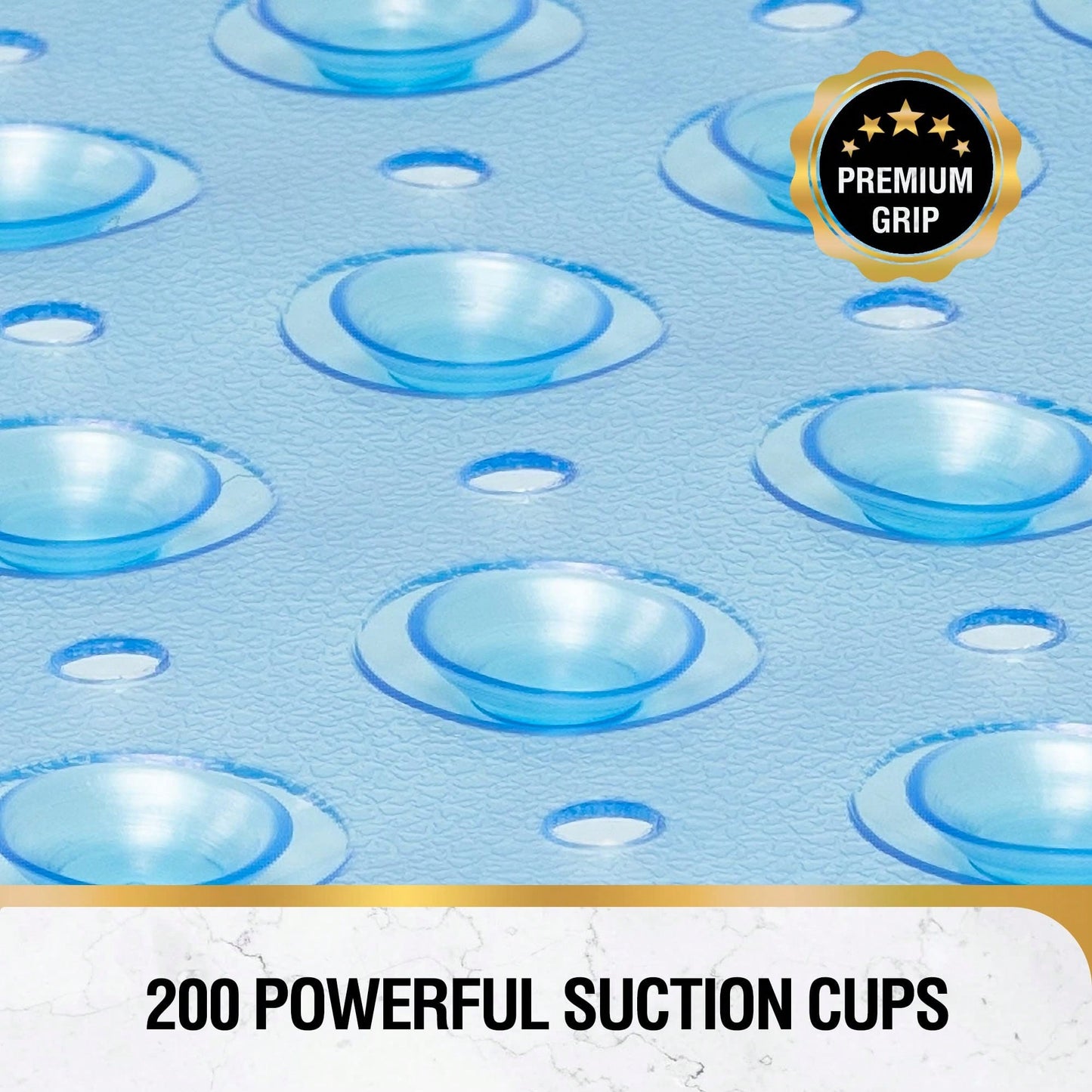 Non Slip Bath Mat For Tub 40x16 Inch Extra Long, Blue Clear Black Shower Mat With Strong Suction Cups And Quick Dry Drain Holes, Machine Washable Bathtub Mat For Bathroom Floor And Shower Base, Soft P