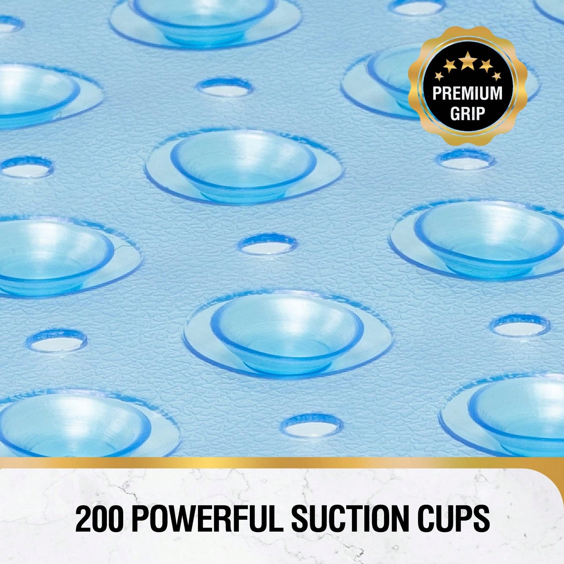Non Slip Bath Mat For Tub 40x16 Inch Extra Long, Blue Clear Black Shower Mat With Strong Suction Cups And Quick Dry Drain Holes, Machine Washable Bathtub Mat For Bathroom Floor And Shower Base, Soft P