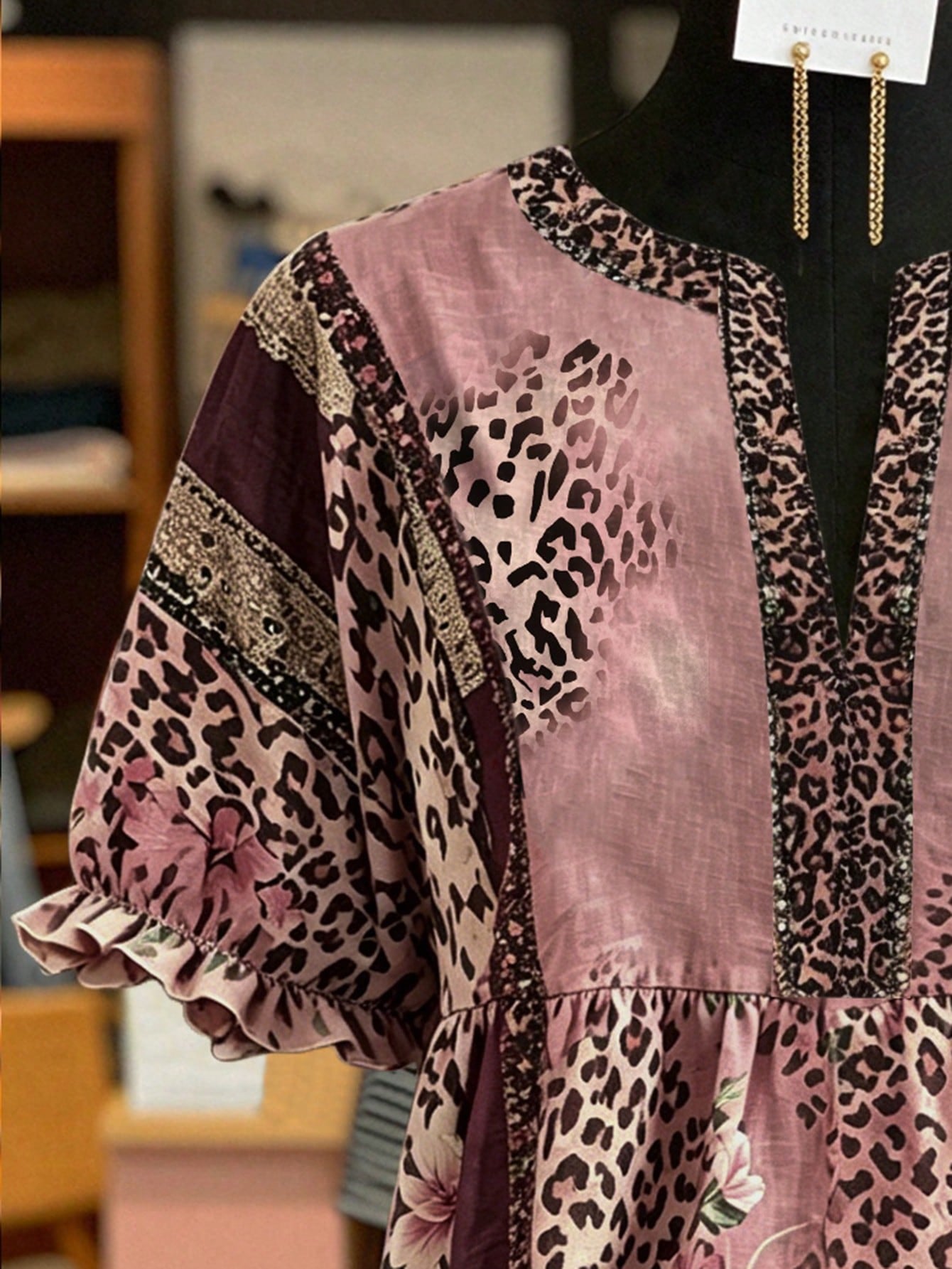 NostaNoir Women's Leopard & Floral Print Shirt, Summer
