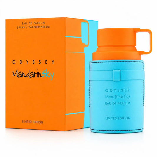 Odyssey Mandarin Sky Armaf Eau De Parfum Spray 100ml, Fresh Mandarin Orange Citrus Amber Musk Perfume, Long Lasting Unisex Fragrance Gift