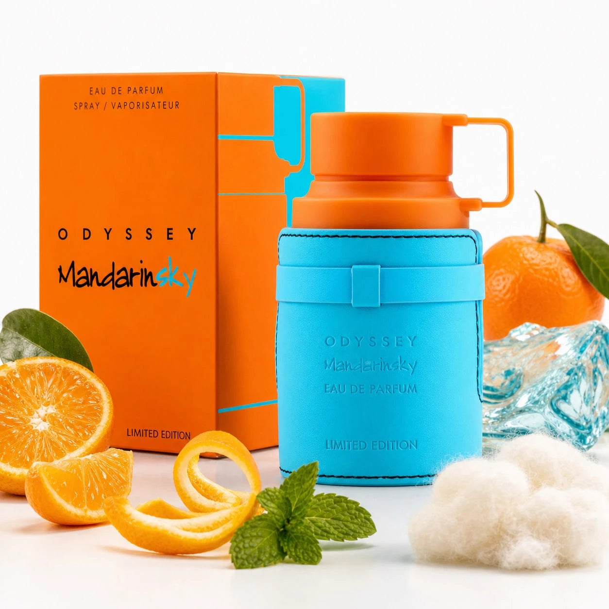 Odyssey Mandarin Sky Armaf Eau De Parfum Spray 100ml, Fresh Mandarin Orange Citrus Amber Musk Perfume, Long Lasting Unisex Fragrance Gift