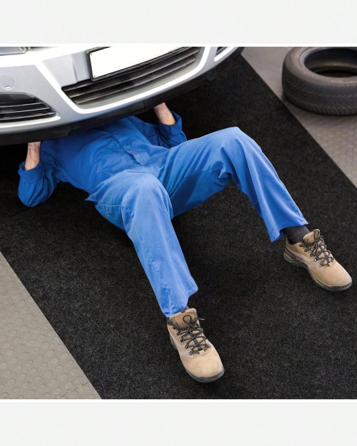 Oil Spill Mat For Garage Floor Under Car- 24x36 Inches Oil Splash Pad, Garage Driveway Oil Drip Mat, Oil Absorbent Mechanic Floor Mat For Motorcycle, Garage, Refrigerator, Golf Cart, Basement