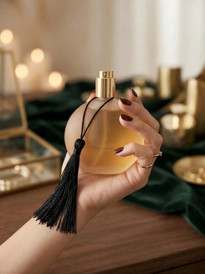 Opulent Amber 1.7oz/ 50ML Women's Perfume Luxe Gold Sphere Long-Lasting Floral Fragrance Premium Eau De Parfum Vintage Tassel Aesthetic Vanity Birthday Gift