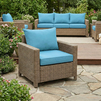Outdoor Seating Cushion Set, 24"X24" Waterproof & Fade Resistant Patio Chair Cushions Set, Rattan Patio Replacement Seat Pad & Back Cushion,Furniture Cushions With Removable Covers Seat Cushion Set