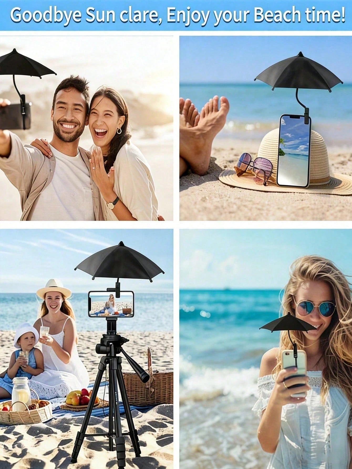 Outdoor Smartphone Sunshade (With Universal Clamp) – Anti-Glare, Essential For Outdoor Activities; Compatible With All Smartphones And Navigation Devices; Shields Phones From Rain And Sunlight.