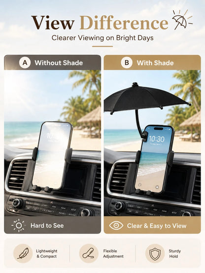 Outdoor Smartphone Sunshade (With Universal Clamp) – Anti-Glare, Essential For Outdoor Activities; Compatible With All Smartphones And Navigation Devices; Shields Phones From Rain And Sunlight.