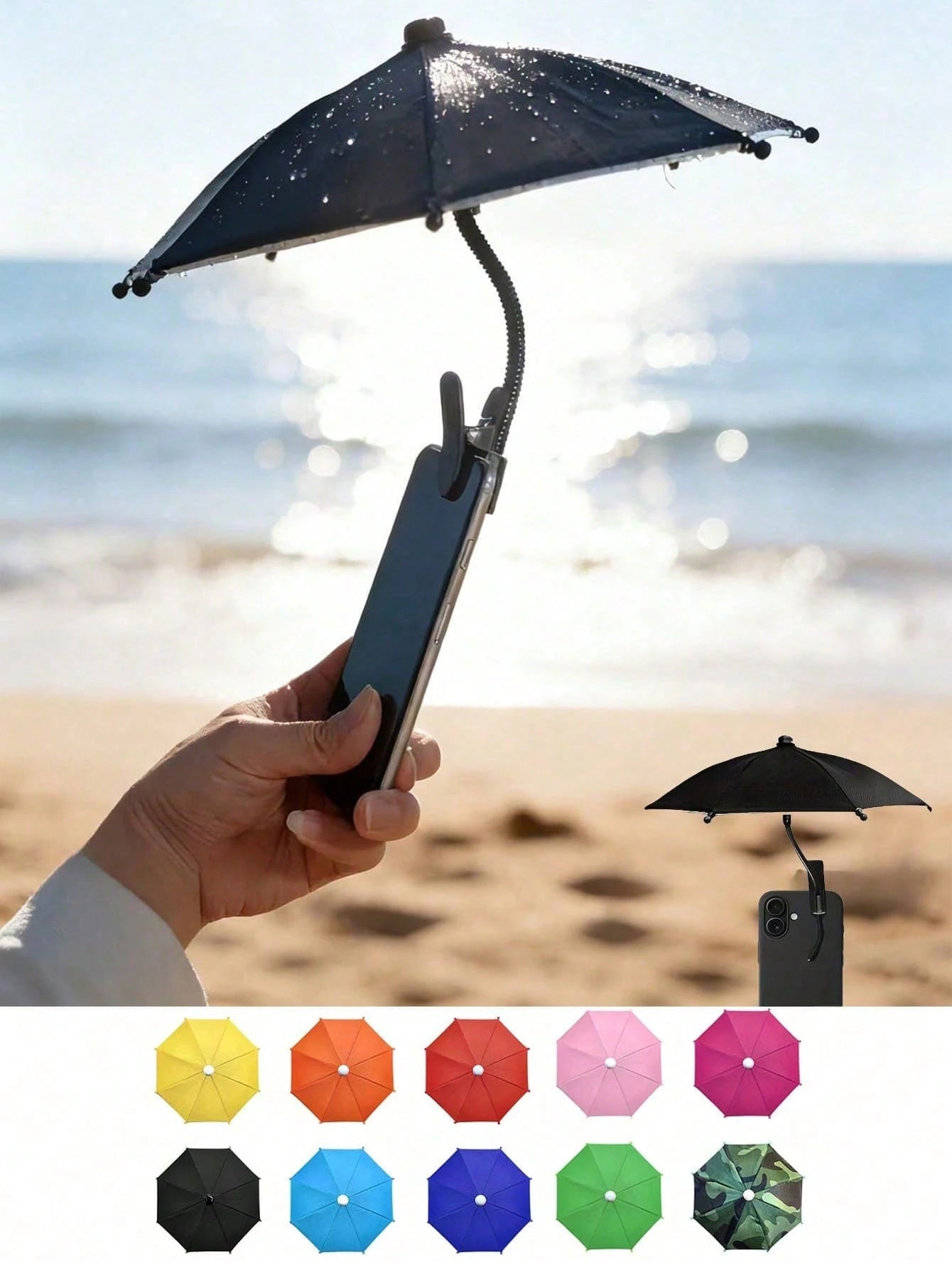 Outdoor Smartphone Sunshade (With Universal Clamp) – Anti-Glare, Essential For Outdoor Activities; Compatible With All Smartphones And Navigation Devices; Shields Phones From Rain And Sunlight.