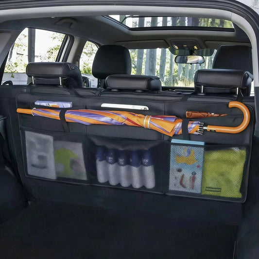 Oxford Cloth Car Trunk Storage Bag, Foldable Backseat Hanging Organizer Bag, Waterproof & Durable Car Seat Back Storage Bag, Suitable For Frequent Family Travel, Easy Installation For Most Vehicle Mod