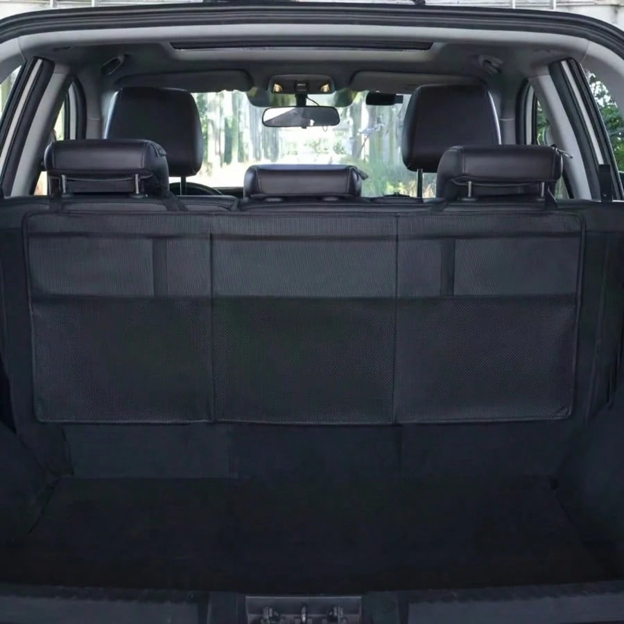Oxford Cloth Car Trunk Storage Bag, Foldable Backseat Hanging Organizer Bag, Waterproof & Durable Car Seat Back Storage Bag, Suitable For Frequent Family Travel, Easy Installation For Most Vehicle Mod