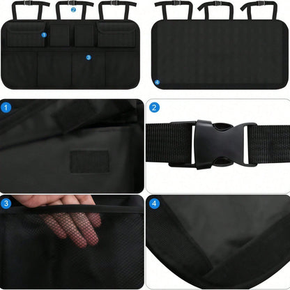 Oxford Cloth Car Trunk Storage Bag, Foldable Backseat Hanging Organizer Bag, Waterproof & Durable Car Seat Back Storage Bag, Suitable For Frequent Family Travel, Easy Installation For Most Vehicle Mod