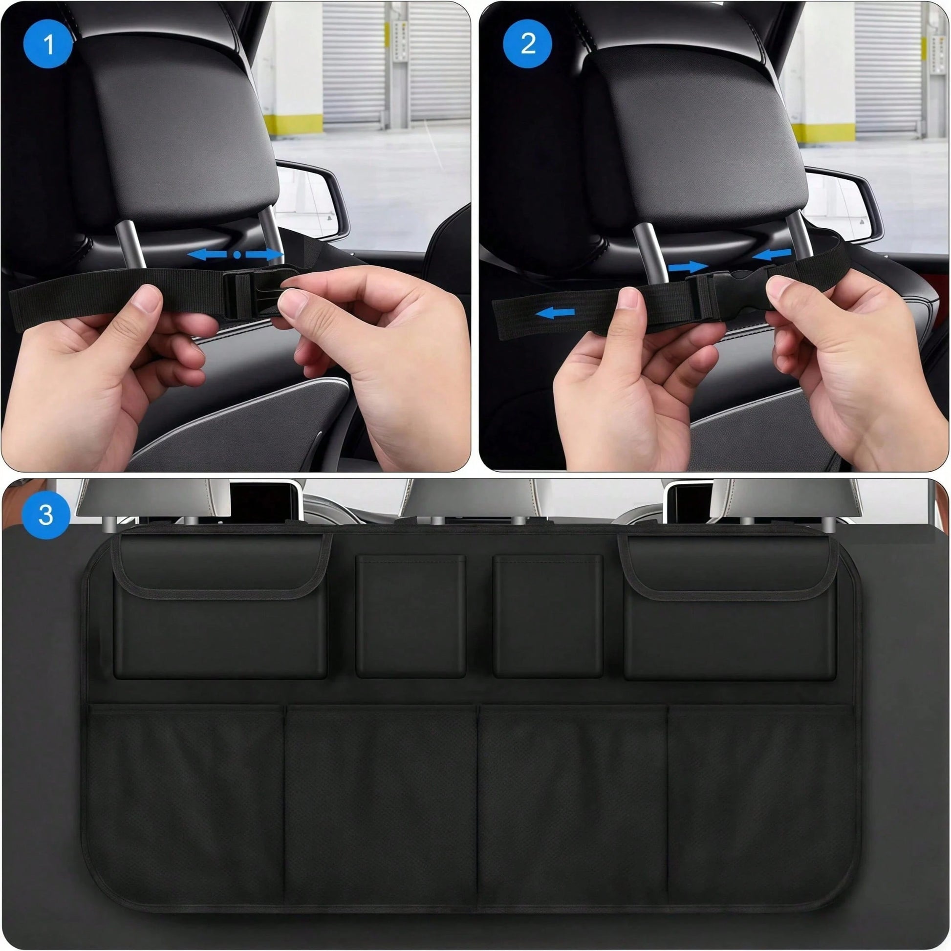 Oxford Cloth Car Trunk Storage Bag, Foldable Backseat Hanging Organizer Bag, Waterproof & Durable Car Seat Back Storage Bag, Suitable For Frequent Family Travel, Easy Installation For Most Vehicle Mod