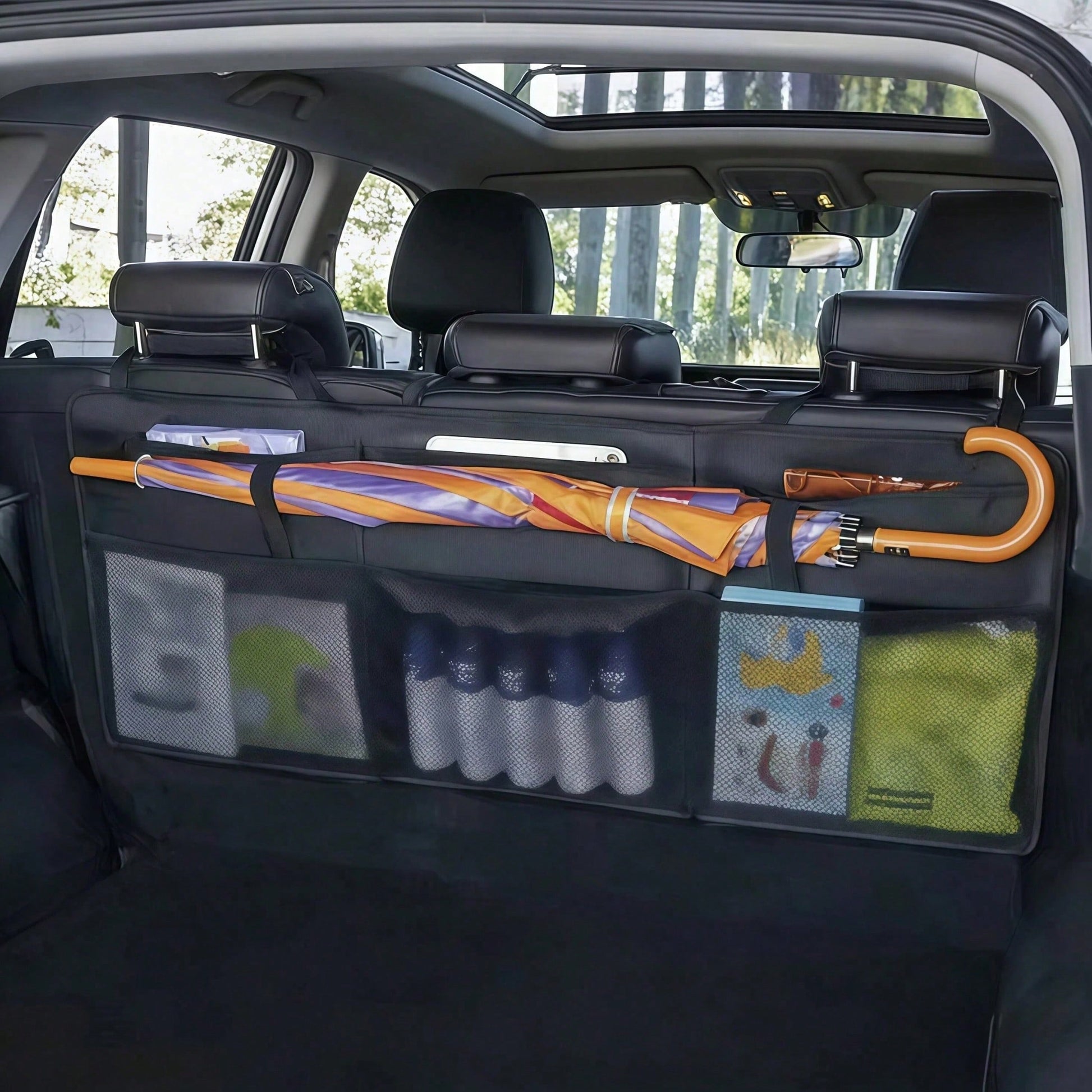 Oxford Cloth Car Trunk Storage Bag, Foldable Backseat Hanging Organizer Bag, Waterproof & Durable Car Seat Back Storage Bag, Suitable For Frequent Family Travel, Easy Installation For Most Vehicle Mod