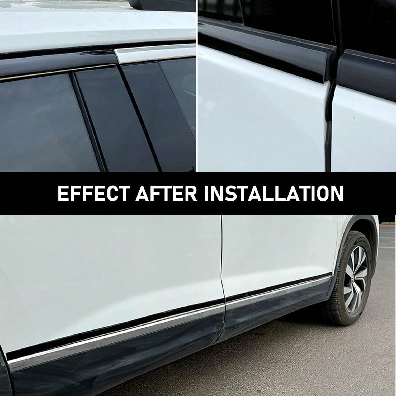 Pack-1 Car Chrome Trim Molding, 0.78" X 16.4Ft Body Window Seal Rubbing Strip, Bumper Anti-Collision Strip, Universal For Auto DIY Shiny Self-Adhesive Strip (Bright Black)