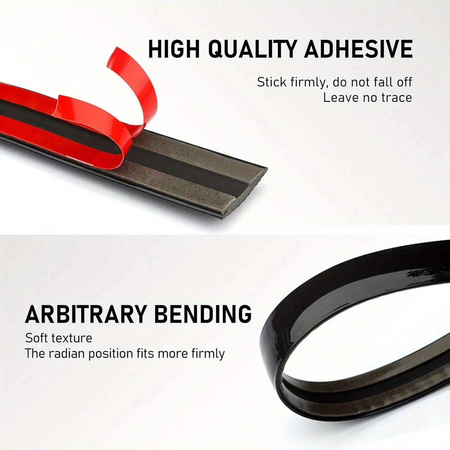 Pack-1 Car Chrome Trim Molding, 0.78" X 16.4Ft Body Window Seal Rubbing Strip, Bumper Anti-Collision Strip, Universal For Auto DIY Shiny Self-Adhesive Strip (Bright Black)