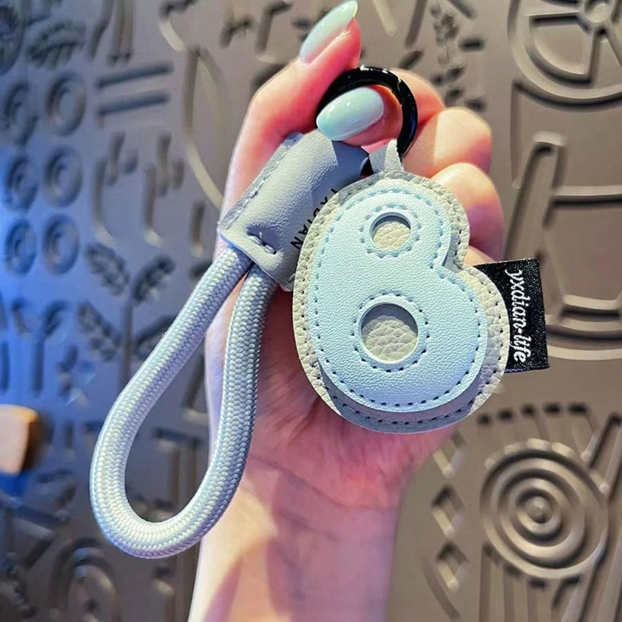 Padded PU Leather 26 English Letter Keychain Delicate & Cute Leather Small Gift Keychain Pendant Bag Accessory Bag Charm Purse Charm Keyring