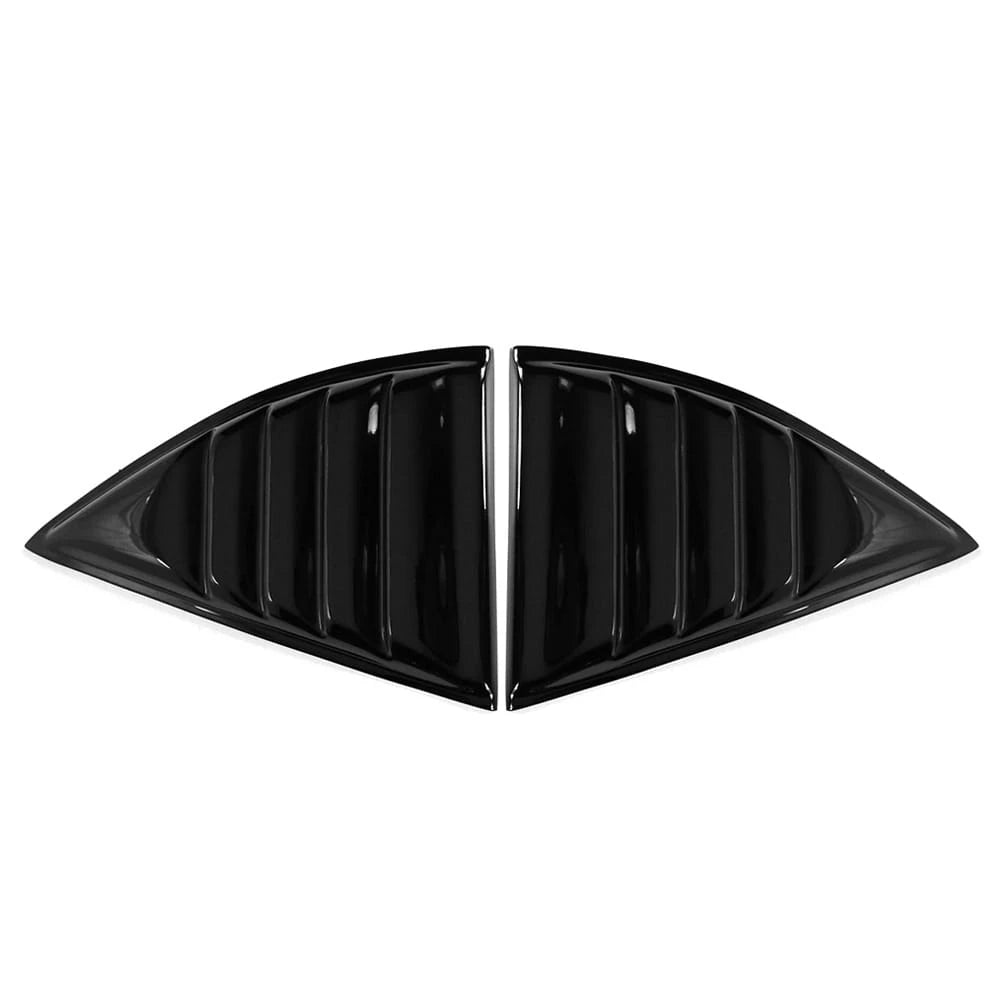 Pair Gloss Black Side Window Louver Compatible With 2010-2015 Chevy Camaro Coupe Sun Shade Cover Windshield Scoop Car Accessories