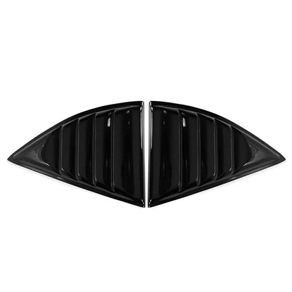 Pair Gloss Black Side Window Louver Compatible With 2010-2015 Chevy Camaro Coupe Sun Shade Cover Windshield Scoop Car Accessories