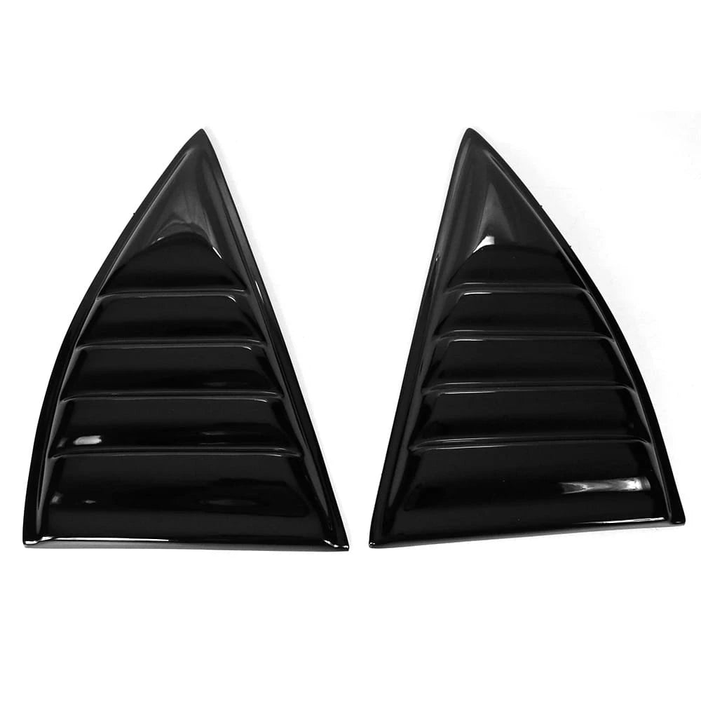 Pair Gloss Black Side Window Louver Compatible With 2010-2015 Chevy Camaro Coupe Sun Shade Cover Windshield Scoop Car Accessories