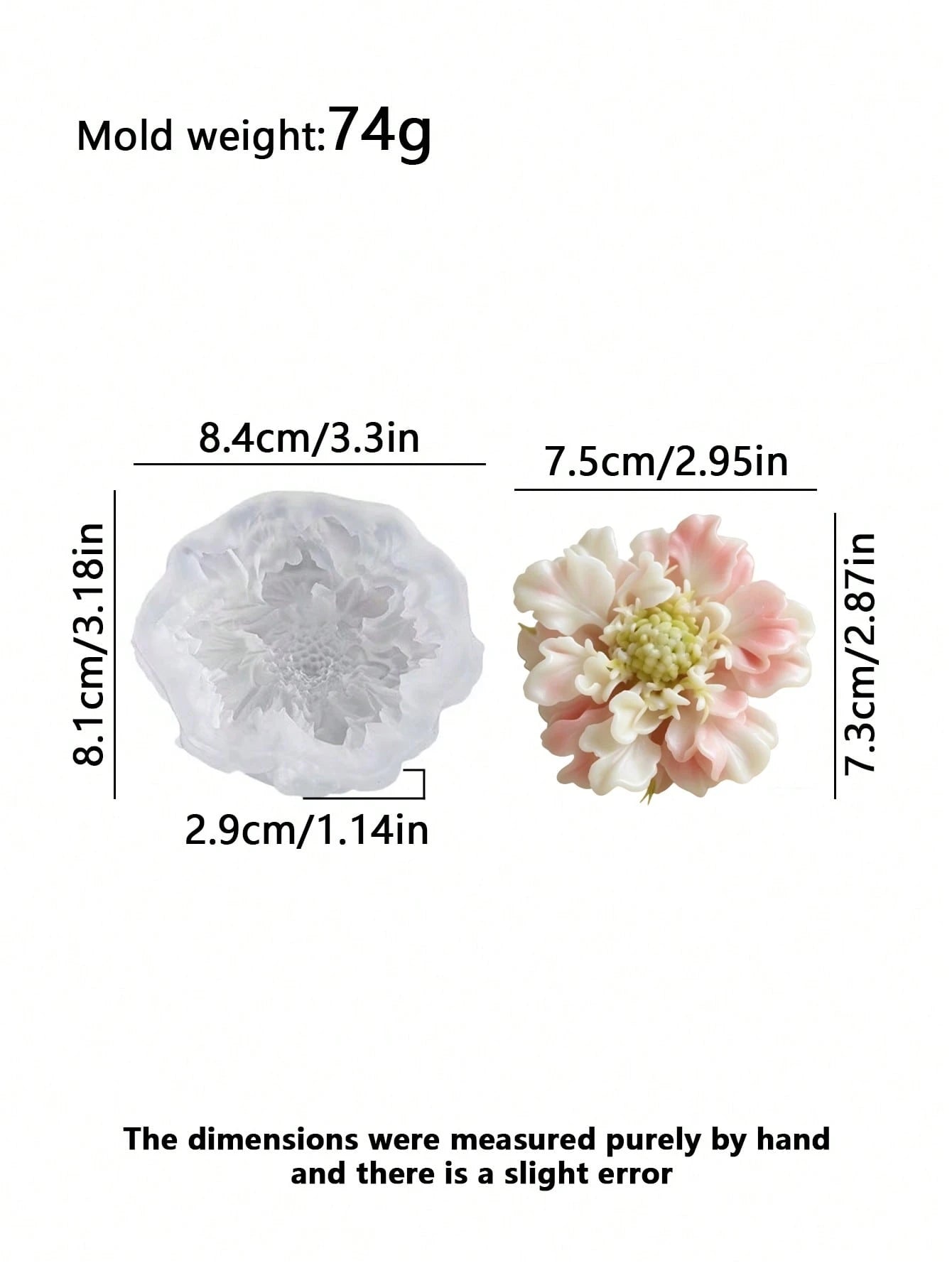 Peony Flower Candle Silicone Mold, Resin Casting- DIY Jewelry, Soap And Wax Crafts- Suitable For Home Decor, Gifts And Spring Celebrations