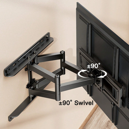PERLECARE Multiple Multi-Functional Full Motion TV Wall Mount, For Most 26-55/26-65/32-65/42-84/40-86 Inch Flat Curved Screen TVs Max VESA 600x400mm Up To 66/77/99/132lbs