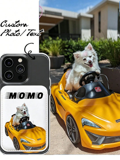 Personalized Custom Photo Phone Wallet Sticker, Custom Text Photo Adhesive Card Holder, Multi Color Slim Phone Card Pocket For ID Credit Cards Storage