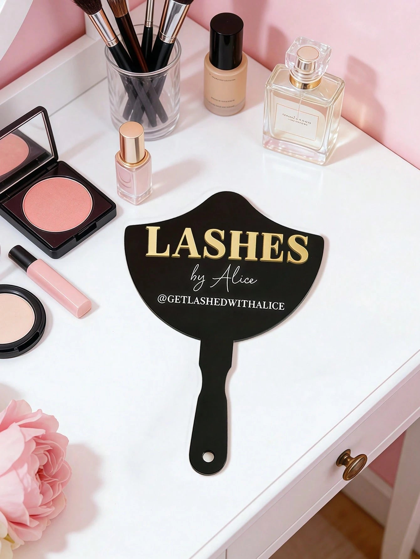 Personalized Eyelash Technician Props, Custom 3d Handheld Social Media Props, Eyelash Extension Facial Paddles, Personalized Eyelash Room Decoration, Beauty Salon Decoration, Eyebrow Technician Props