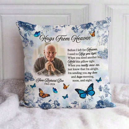 Personalized Memorial Pillow With Photo- Custom Name Throw Pillow Cover- Option Insert Double Sided- Bereavement Remembrance Gifts, Sympathy Loss Of Loved Ones
