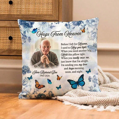Personalized Memorial Pillow With Photo- Custom Name Throw Pillow Cover- Option Insert Double Sided- Bereavement Remembrance Gifts, Sympathy Loss Of Loved Ones