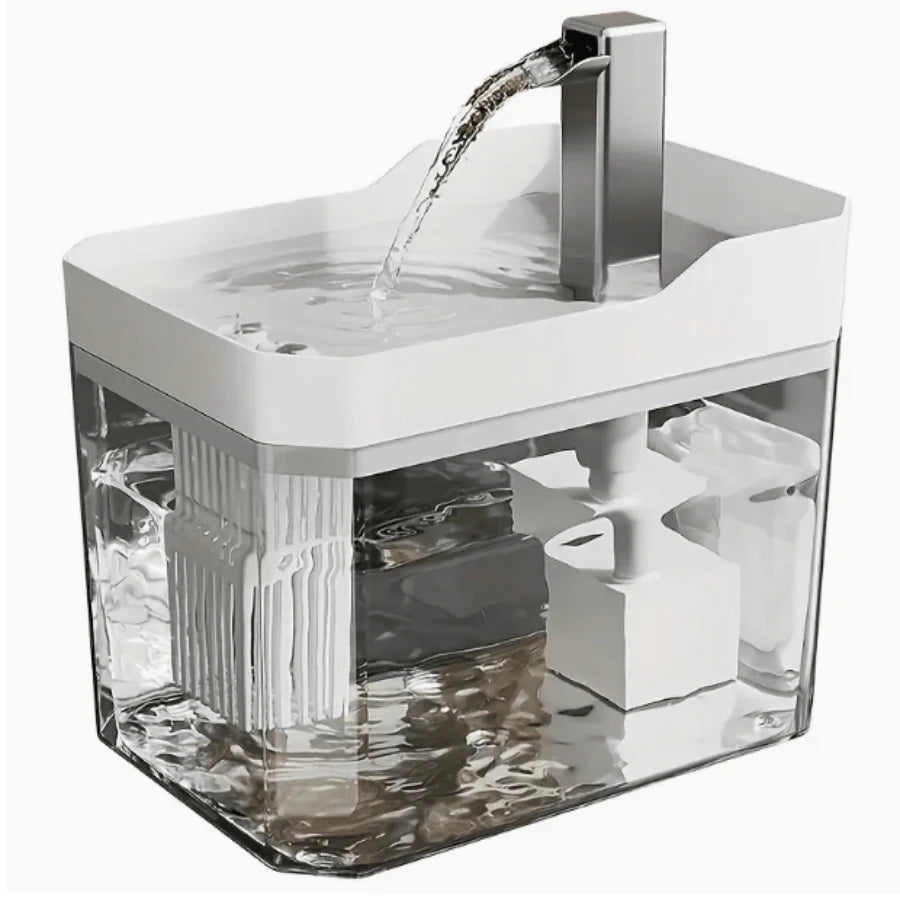 Pet Intelligent Drinking Water Source Automatic Circulation Cat Water Dispenser, 50.72 Ounces Ultra Quiet USB Rechargeable Cat Water Bait, Mobile Water Cat Supplies (Excluding Plug), No Battery