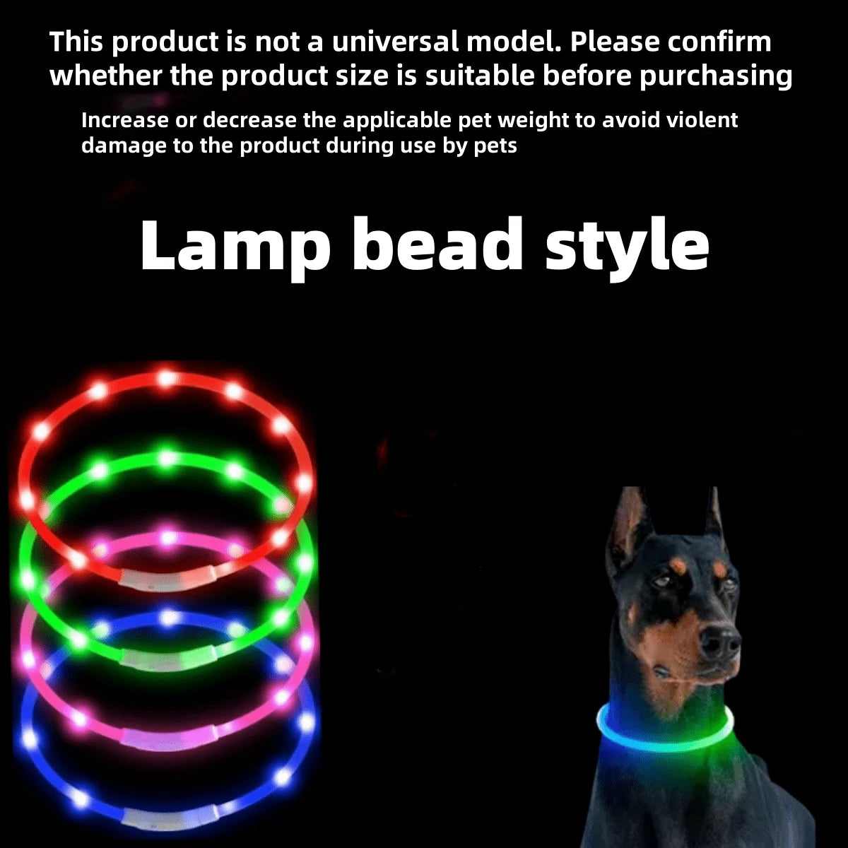 PETSIN 1pc USB Rechargeable LED Glow Dog Collar,With 3 Lighting Modes, Bright Lights For Nighttime Safety, Adjustable Illuminated Collar, Ensuring Pet Safety, Suitable For Small To Large Dogs And Cats
