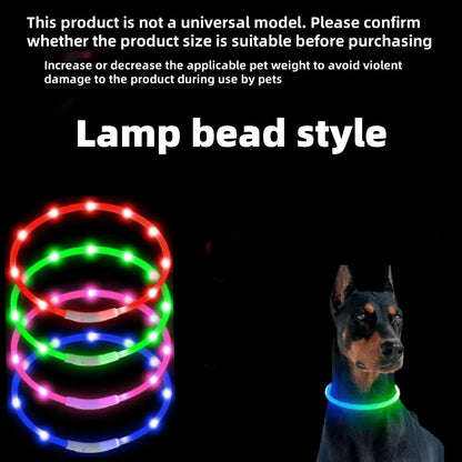 PETSIN 1pc USB Rechargeable LED Glow Dog Collar,With 3 Lighting Modes, Bright Lights For Nighttime Safety, Adjustable Illuminated Collar, Ensuring Pet Safety, Suitable For Small To Large Dogs And Cats