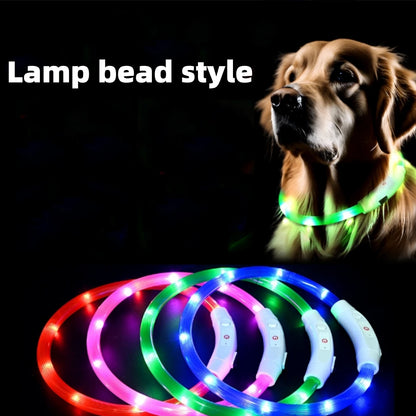 PETSIN 1pc USB Rechargeable LED Glow Dog Collar,With 3 Lighting Modes, Bright Lights For Nighttime Safety, Adjustable Illuminated Collar, Ensuring Pet Safety, Suitable For Small To Large Dogs And Cats