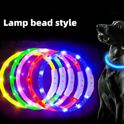 PETSIN 1pc USB Rechargeable LED Glow Dog Collar,With 3 Lighting Modes, Bright Lights For Nighttime Safety, Adjustable Illuminated Collar, Ensuring Pet Safety, Suitable For Small To Large Dogs And Cats