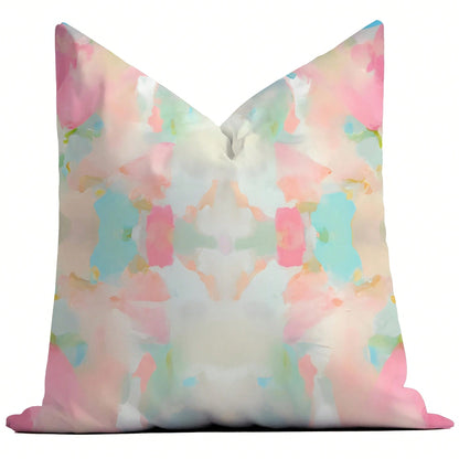 [Pillow Cover]Watercolor Tow Pillow Peach, Pink & Aqua Abstract Home Dr(Pillow Core Not Included)
