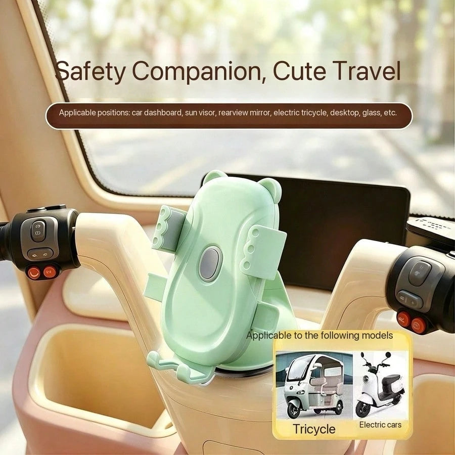 Pink Car Phone Holder [Durable] [Strong Suction] Dashboard Windshield Vent Car Phone Holder Hands-Free Phone Holder Compatible With IPhone Android Car Motorcycle Macaron Car Phone Navigation Holder Ca