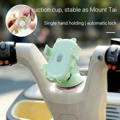 Pink Car Phone Holder [Durable] [Strong Suction] Dashboard Windshield Vent Car Phone Holder Hands-Free Phone Holder Compatible With IPhone Android Car Motorcycle Macaron Car Phone Navigation Holder Ca