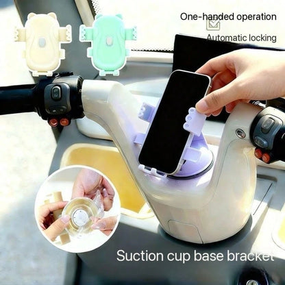 Pink Car Phone Holder [Durable] [Strong Suction] Dashboard Windshield Vent Car Phone Holder Hands-Free Phone Holder Compatible With IPhone Android Car Motorcycle Macaron Car Phone Navigation Holder Ca