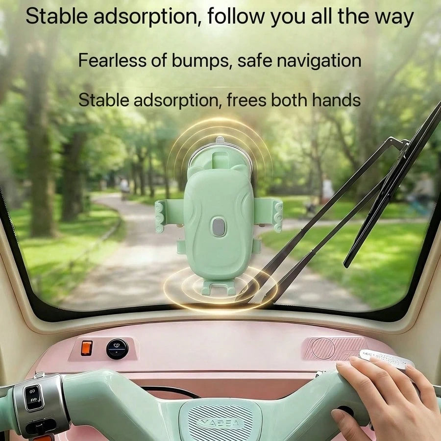 Pink Car Phone Holder [Durable] [Strong Suction] Dashboard Windshield Vent Car Phone Holder Hands-Free Phone Holder Compatible With IPhone Android Car Motorcycle Macaron Car Phone Navigation Holder Ca