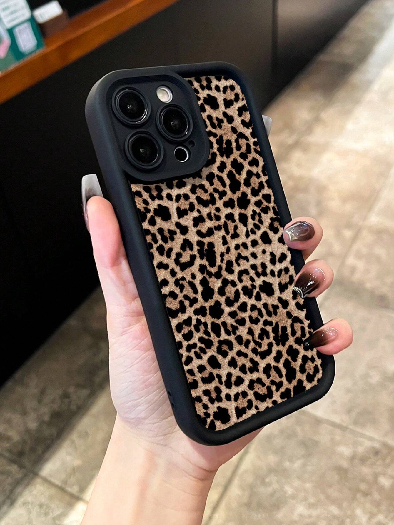 Pink Lily Flower & Sexy Leopard Print Shockproof Phone Case With Fashionable Lanyard, Compatible With IPhone 11, 12, 13, 14, 15, 16, 13 Pro Max, 16 Plus, XR, 7, 8 Plus, 17 Pro Max, AIR, 15 Pro Max And