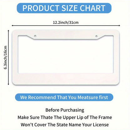 Pink Ribbon Breast Cancer Awareness License Plate Frame Bracket Set, Decorative Car Accessory Aluminum License Plate Frame Ornament, Suitable For Women, Girls, And Ladies, With Two-Hole Screw Decorati
