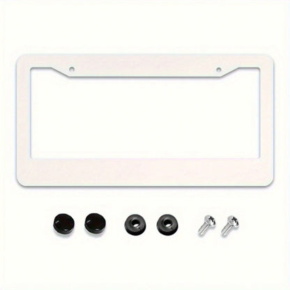 Pink Ribbon Breast Cancer Awareness License Plate Frame Bracket Set, Decorative Car Accessory Aluminum License Plate Frame Ornament, Suitable For Women, Girls, And Ladies, With Two-Hole Screw Decorati