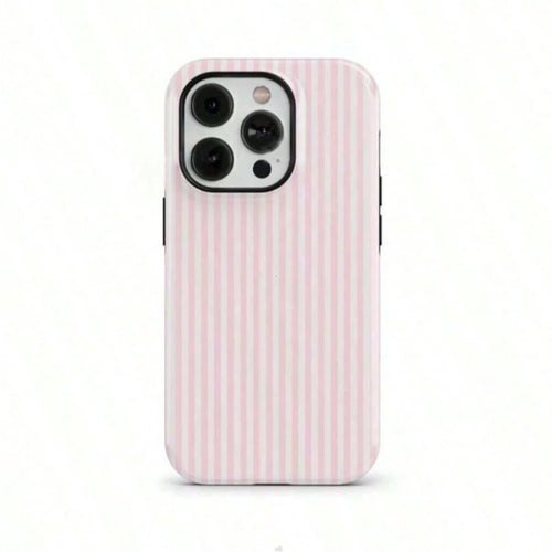 Pink Striped Phone Case- Shockproof Phone Case, Compatible With IPhone 17/16/15/14/13/12/11 Pro Max/Pro Plus/12 Mini/13 Mini, Compatible With Galaxy S26 S25 S24 S23 S22 S21 Plus Ultra Phone Case.