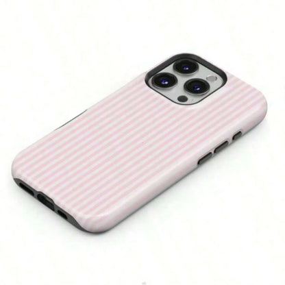 Pink Striped Phone Case- Shockproof Phone Case, Compatible With IPhone 17/16/15/14/13/12/11 Pro Max/Pro Plus/12 Mini/13 Mini, Compatible With Galaxy S26 S25 S24 S23 S22 S21 Plus Ultra Phone Case.