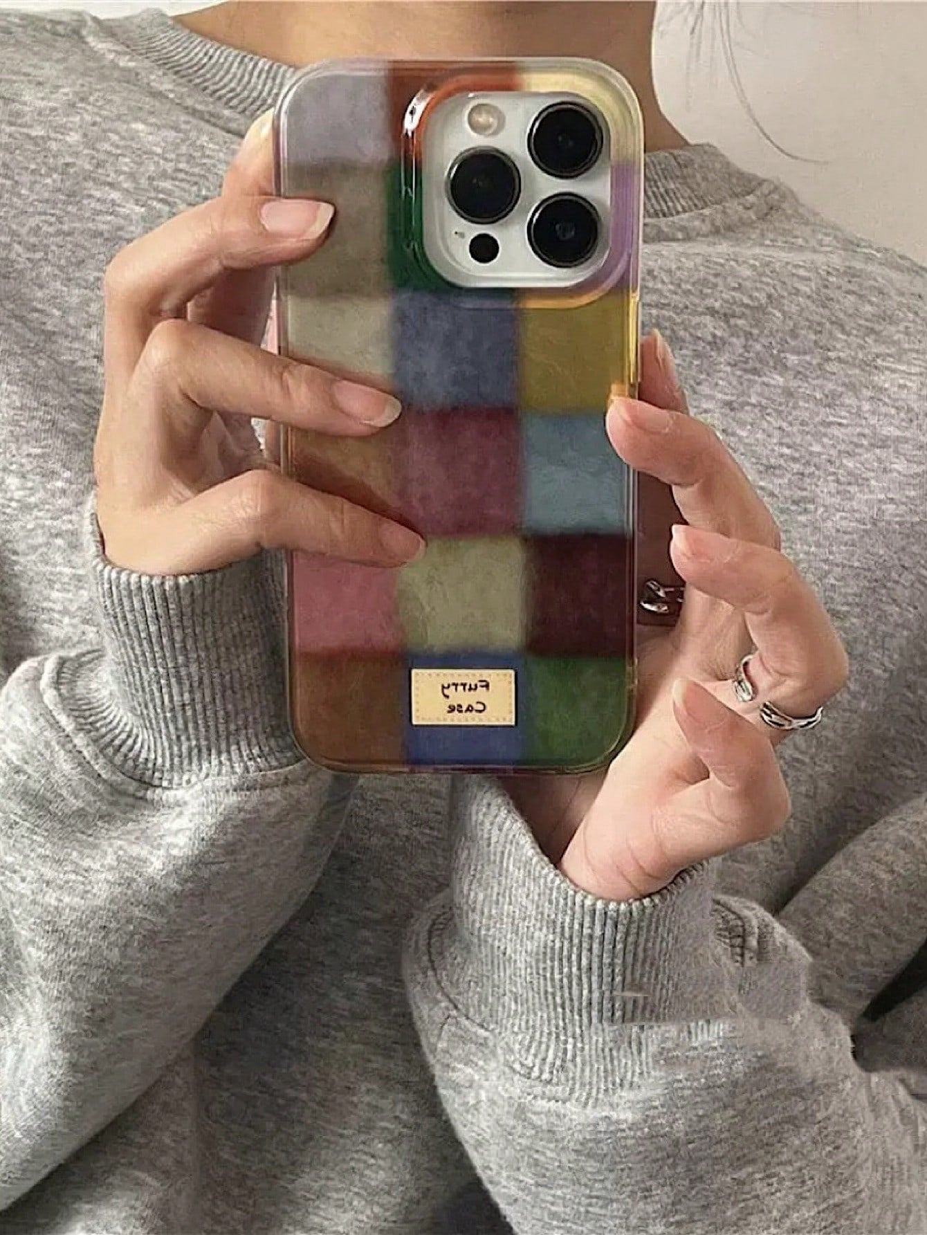 Plaid TPU Shockproof Fashion Plaid Retro Colorful Plaid Protective Case Compatible With IPhone 16 Pro Max, 15/17 New Models, 14 Pro/13, 12, 11XR, Shockproof TPU Soft Cover Spring Birthday Gift