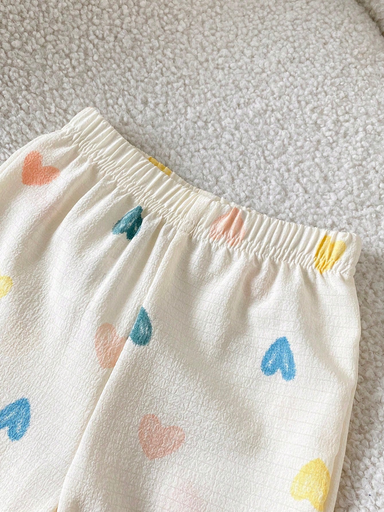 Playful Pals 0-3 Years Old Spring Autumn Winter All Season Heart Pattern Long Sleeve Shirt & Pants Fashion Casual Outfit Set