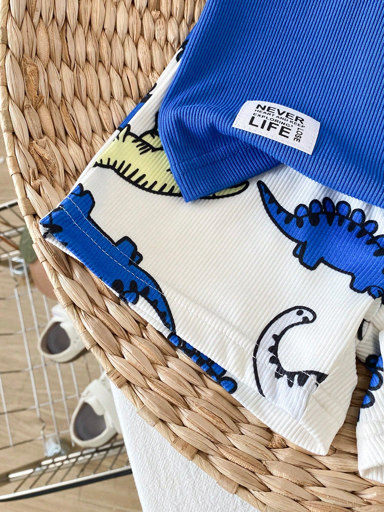 Playful Pals 2pcs Baby Boy Set Cartoon Bear Pattern Decorative Collar Short Sleeve Cardigan And Printed Bear Pattern Shorts, Baby Boy Shirt And Shorts Set, Ribbed Material Set, Baby Boy Clothing