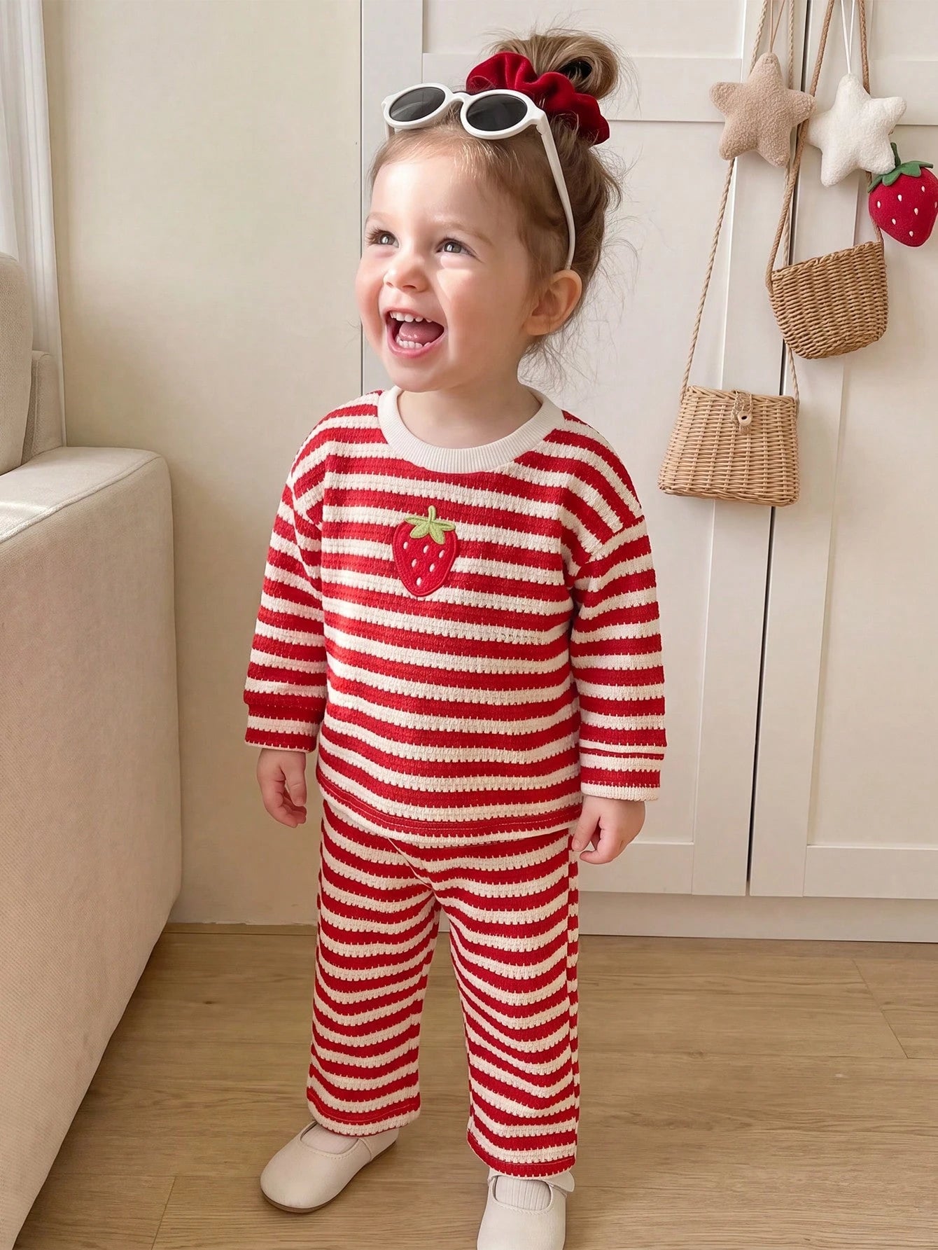 Playful Pals 2pcs/Set Baby Girl Casual Versatile Fashion Long Sleeve Top And Pants Set, Suitable For Spring, Autumn, Winter, Daily Wear