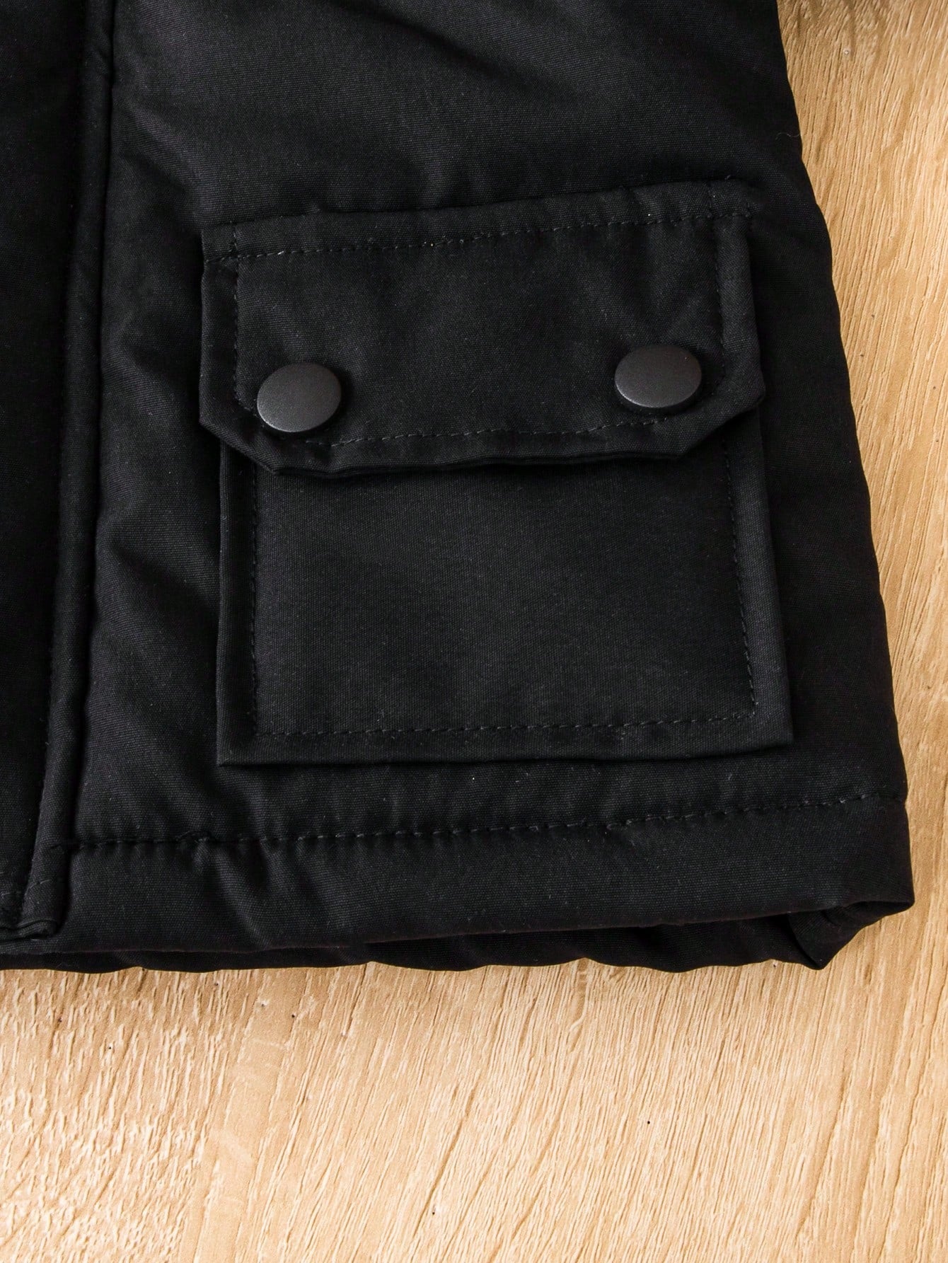 Playful Pals Baby Boy Flap Pocket Fuzzy Trim Hooded Thermal Lined Jacket Without Tee